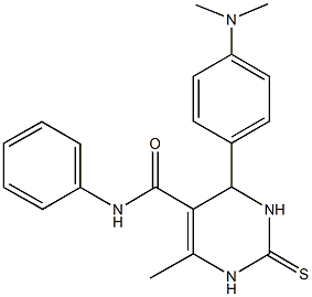 4-[4-(dimethylamino)phenyl]-6-methyl-N-phenyl-2-thioxo-1,2,3,4-tetrahydro-5-pyrimidinecarboxamide 结构式