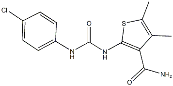 2-{[(4-chloroanilino)carbonyl]amino}-4,5-dimethylthiophene-3-carboxamide 结构式