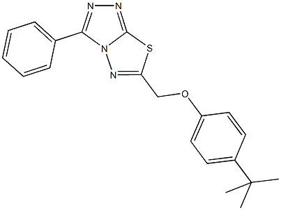 4-tert-butylphenyl (3-phenyl[1,2,4]triazolo[3,4-b][1,3,4]thiadiazol-6-yl)methyl ether 结构式