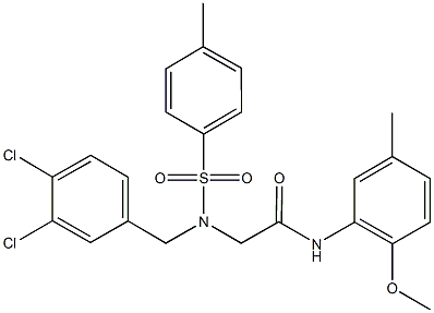 2-{(3,4-dichlorobenzyl)[(4-methylphenyl)sulfonyl]amino}-N-(2-methoxy-5-methylphenyl)acetamide 结构式