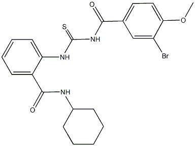 2-({[(3-bromo-4-methoxybenzoyl)amino]carbothioyl}amino)-N-cyclohexylbenzamide 结构式