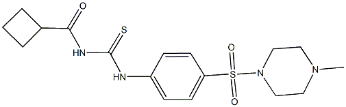 N-(cyclobutylcarbonyl)-N'-{4-[(4-methyl-1-piperazinyl)sulfonyl]phenyl}thiourea 结构式