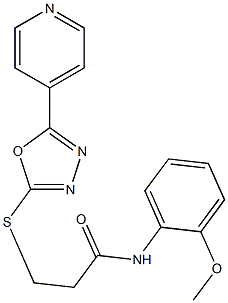 N-(2-methoxyphenyl)-3-{[5-(4-pyridinyl)-1,3,4-oxadiazol-2-yl]sulfanyl}propanamide 结构式