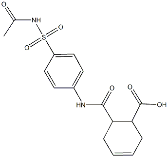 6-({4-[(acetylamino)sulfonyl]anilino}carbonyl)-3-cyclohexene-1-carboxylic acid 结构式