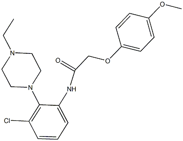 N-[3-chloro-2-(4-ethyl-1-piperazinyl)phenyl]-2-(4-methoxyphenoxy)acetamide 结构式