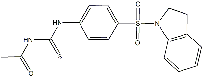 N-acetyl-N'-[4-(2,3-dihydro-1H-indol-1-ylsulfonyl)phenyl]thiourea 结构式