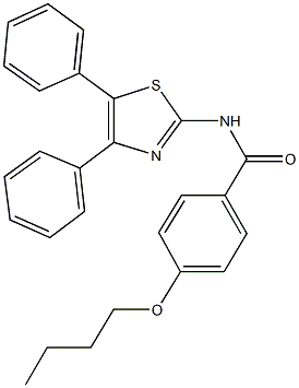 4-butoxy-N-(4,5-diphenyl-1,3-thiazol-2-yl)benzamide 结构式