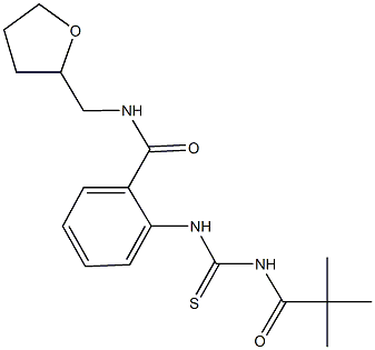 2-({[(2,2-dimethylpropanoyl)amino]carbothioyl}amino)-N-(tetrahydro-2-furanylmethyl)benzamide 结构式