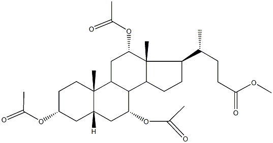methyl 4-[3,7,12-tris(acetyloxy)-10,13-dimethylhexadecahydro-1H-cyclopenta[a]phenanthren-17-yl]pentanoate 结构式