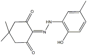 5,5-dimethylcyclohexane-1,2,3-trione 2-[(2-hydroxy-5-methylphenyl)hydrazone] 结构式