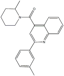 2-(3-methylphenyl)-4-[(2-methyl-1-piperidinyl)carbonyl]quinoline 结构式