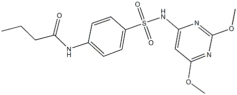 N-(4-{[(2,6-dimethoxypyrimidin-4-yl)amino]sulfonyl}phenyl)butanamide 结构式