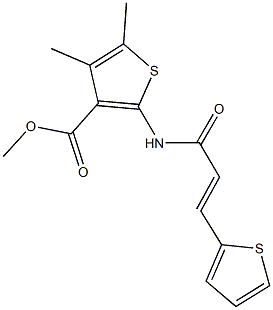 methyl 4,5-dimethyl-2-{[3-(2-thienyl)acryloyl]amino}-3-thiophenecarboxylate 结构式