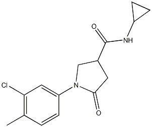 1-(3-chloro-4-methylphenyl)-N-cyclopropyl-5-oxo-3-pyrrolidinecarboxamide 结构式