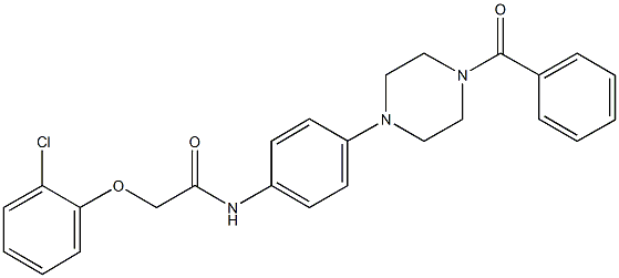 N-[4-(4-benzoyl-1-piperazinyl)phenyl]-2-(2-chlorophenoxy)acetamide 结构式