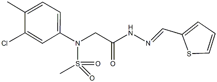 N-(3-chloro-4-methylphenyl)-N-{2-oxo-2-[2-(2-thienylmethylene)hydrazino]ethyl}methanesulfonamide 结构式