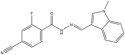 4-cyano-2-fluoro-N'-[(1-methyl-1H-indol-3-yl)methylene]benzohydrazide 结构式