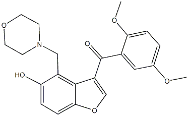 (2,5-dimethoxyphenyl)[5-hydroxy-4-(4-morpholinylmethyl)-1-benzofuran-3-yl]methanone 结构式