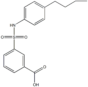 3-[(4-butylanilino)sulfonyl]benzoic acid 结构式