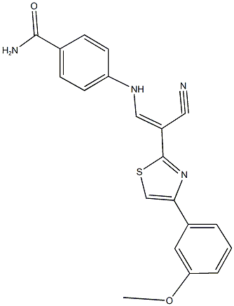 4-({2-cyano-2-[4-(3-methoxyphenyl)-1,3-thiazol-2-yl]vinyl}amino)benzamide 结构式