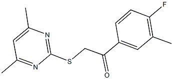2-[(4,6-dimethyl-2-pyrimidinyl)sulfanyl]-1-(4-fluoro-3-methylphenyl)ethanone 结构式