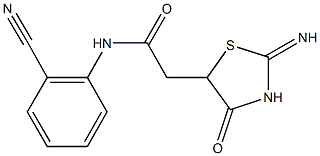 N-(2-cyanophenyl)-2-(2-imino-4-oxo-1,3-thiazolidin-5-yl)acetamide 结构式