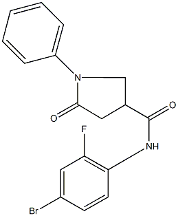 N-(4-bromo-2-fluorophenyl)-5-oxo-1-phenyl-3-pyrrolidinecarboxamide 结构式