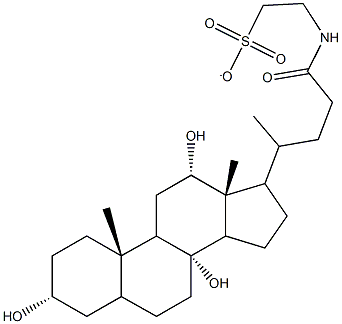 2-[(3,8,12-trihydroxy-24-oxocholan-24-yl)amino]ethanesulfonate 结构式