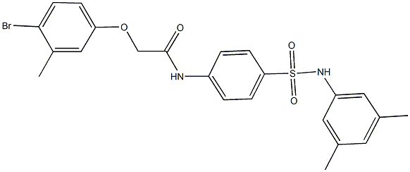 2-(4-bromo-3-methylphenoxy)-N-{4-[(3,5-dimethylanilino)sulfonyl]phenyl}acetamide 结构式