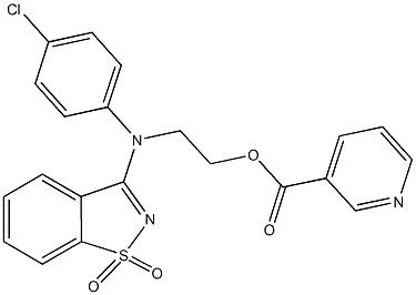 2-[4-chloro(1,1-dioxido-1,2-benzisothiazol-3-yl)anilino]ethyl nicotinate 结构式