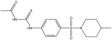 N-acetyl-N'-{4-[(4-methyl-1-piperidinyl)sulfonyl]phenyl}thiourea 结构式