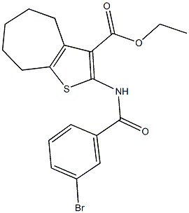 ethyl 2-[(3-bromobenzoyl)amino]-5,6,7,8-tetrahydro-4H-cyclohepta[b]thiophene-3-carboxylate 结构式