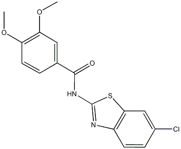 N-(6-chloro-1,3-benzothiazol-2-yl)-3,4-dimethoxybenzamide 结构式