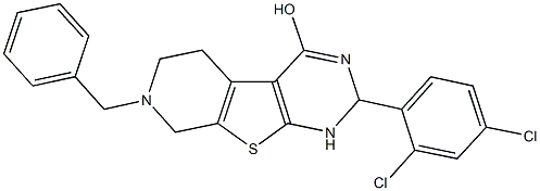 7-benzyl-2-(2,4-dichlorophenyl)-1,2,5,6,7,8-hexahydropyrido[4',3':4,5]thieno[2,3-d]pyrimidin-4-ol 结构式