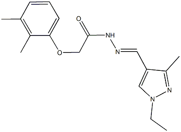 2-(2,3-dimethylphenoxy)-N'-[(1-ethyl-3-methyl-1H-pyrazol-4-yl)methylene]acetohydrazide 结构式