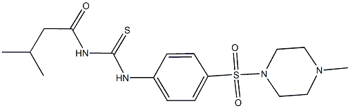 N-(3-methylbutanoyl)-N'-{4-[(4-methyl-1-piperazinyl)sulfonyl]phenyl}thiourea 结构式