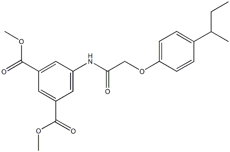 dimethyl 5-{[(4-sec-butylphenoxy)acetyl]amino}isophthalate 结构式