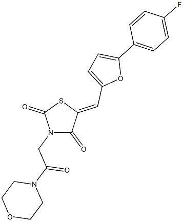 5-{[5-(4-fluorophenyl)-2-furyl]methylene}-3-[2-(4-morpholinyl)-2-oxoethyl]-1,3-thiazolidine-2,4-dione 结构式