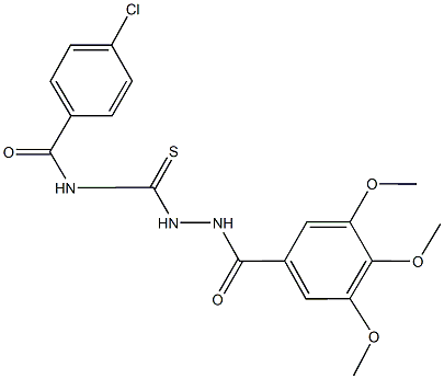 4-chloro-N-{[2-(3,4,5-trimethoxybenzoyl)hydrazino]carbothioyl}benzamide 结构式