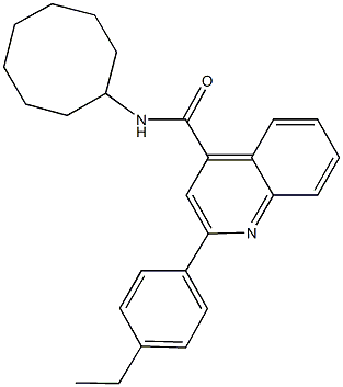 N-cyclooctyl-2-(4-ethylphenyl)-4-quinolinecarboxamide 结构式