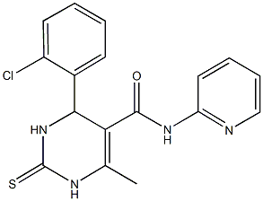 4-(2-chlorophenyl)-6-methyl-N-(2-pyridinyl)-2-thioxo-1,2,3,4-tetrahydro-5-pyrimidinecarboxamide 结构式