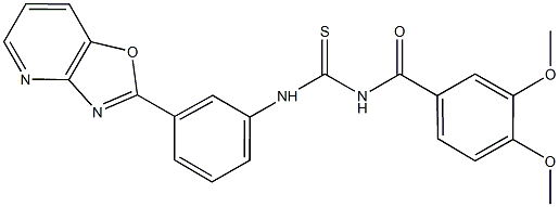 N-(3,4-dimethoxybenzoyl)-N'-(3-[1,3]oxazolo[4,5-b]pyridin-2-ylphenyl)thiourea 结构式