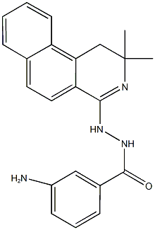 3-amino-N'-(2,2-dimethyl-1,2-dihydrobenzo[f]isoquinolin-4-yl)benzohydrazide 结构式