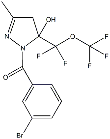 1-(3-bromobenzoyl)-5-[difluoro(trifluoromethoxy)methyl]-3-methyl-4,5-dihydro-1H-pyrazol-5-ol 结构式