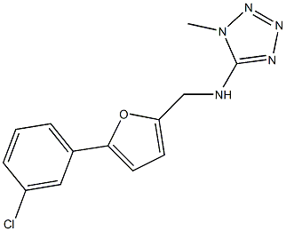 N-{[5-(3-chlorophenyl)-2-furyl]methyl}-N-(1-methyl-1H-tetraazol-5-yl)amine 结构式