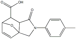 3-(4-methylphenyl)-4-oxo-10-oxa-3-azatricyclo[5.2.1.0~1,5~]dec-8-ene-6-carboxylic acid 结构式