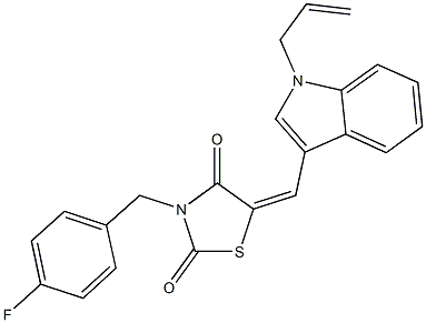 5-[(1-allyl-1H-indol-3-yl)methylene]-3-(4-fluorobenzyl)-1,3-thiazolidine-2,4-dione 结构式