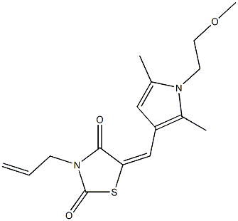 3-allyl-5-{[1-(2-methoxyethyl)-2,5-dimethyl-1H-pyrrol-3-yl]methylene}-1,3-thiazolidine-2,4-dione 结构式