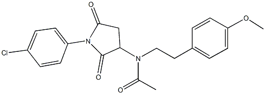 N-[1-(4-chlorophenyl)-2,5-dioxo-3-pyrrolidinyl]-N-[2-(4-methoxyphenyl)ethyl]acetamide 结构式