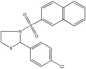 2-(4-chlorophenyl)-3-(2-naphthylsulfonyl)-1,3-thiazolidine 结构式